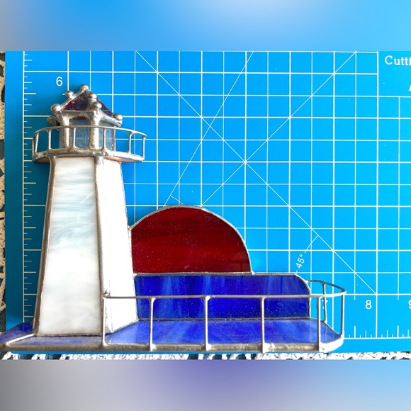 1980 Vintage Lighthouse Stained glass business card holder - Picture 10 of 10